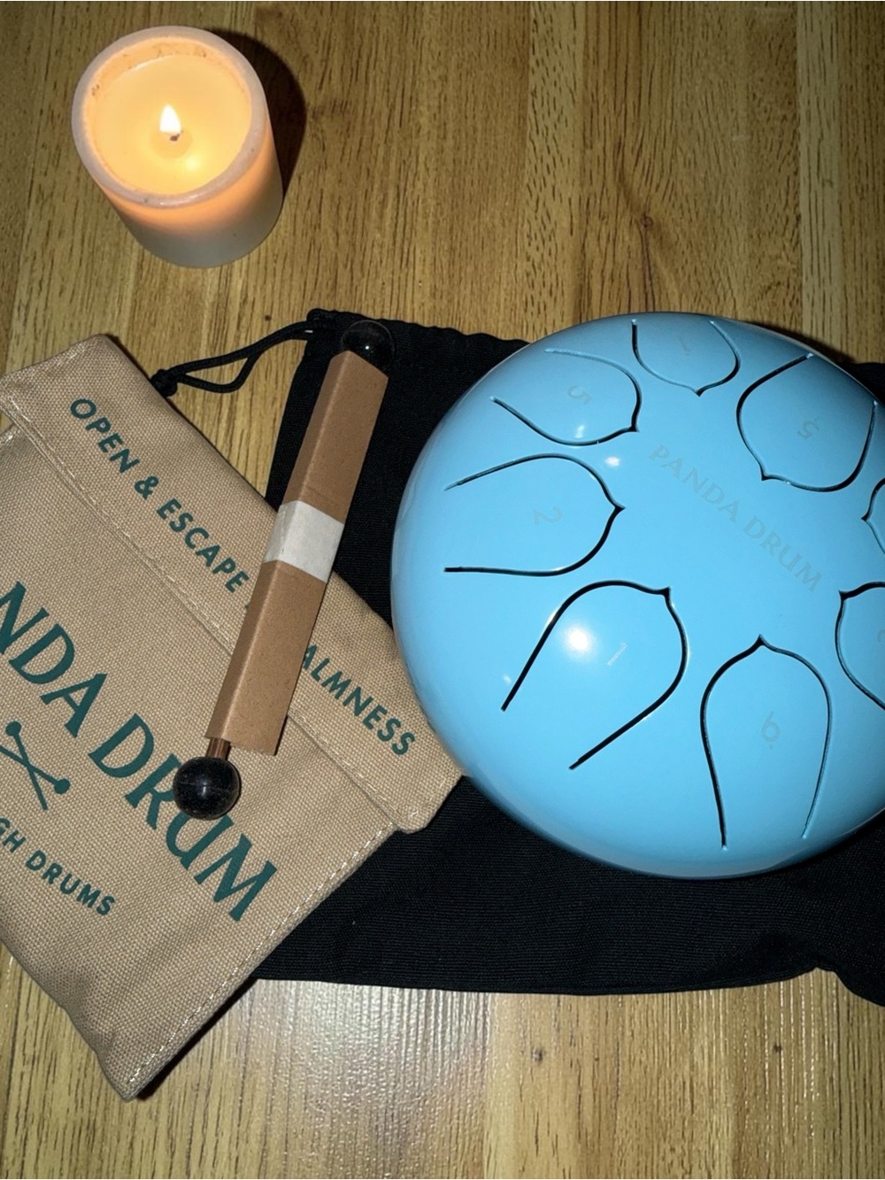 Panda Drum Mini  Steel Tongue Striking Bag Blue